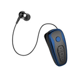 Maxbell Retractable Clip On Wireless Headset with Mic for Phone Sport Running Blue