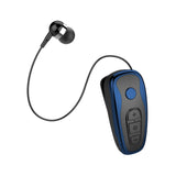 Maxbell Retractable Clip On Wireless Headset with Mic for Phone Sport Running Blue