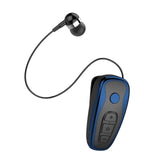 Maxbell Retractable Clip On Wireless Headset with Mic for Phone Sport Running Blue