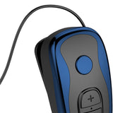 Maxbell Retractable Clip On Wireless Headset with Mic for Phone Sport Running Blue