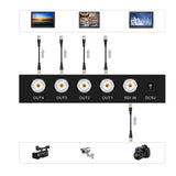 Maxbell 1x4 1 Input and 4 Outputs Multimedia SDI Splitter for TV Monitor Projector