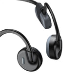 Maxbell Bone Conduction Headphones with Mic IPX6 Waterproof for Bicycling Sports Black