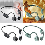 Maxbell Bone Conduction Headphones with Mic IPX6 Waterproof for Bicycling Sports Black