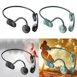 Maxbell Bone Conduction Headphones with Mic IPX6 Waterproof for Bicycling Sports Black