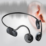 Maxbell Bone Conduction Headphones with Mic IPX6 Waterproof for Bicycling Sports Black