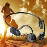 Maxbell Bone Conduction Headphones with Mic IPX6 Waterproof for Bicycling Sports Black