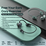 Maxbell Bone Conduction Headphones with Mic IPX6 Waterproof for Bicycling Sports Black