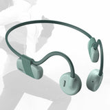 Maxbell Bone Conduction Headphones with Mic IPX6 Waterproof for Bicycling Sports Green