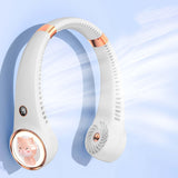 Maxbell Portable Neck Fan Hands Free Mini Fan 3 Speed Fan USB Rechargeable Fan White