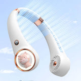 Maxbell Portable Neck Fan Hands Free Mini Fan 3 Speed Fan USB Rechargeable Fan White
