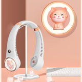 Maxbell Portable Neck Fan Hands Free Mini Fan 3 Speed Fan USB Rechargeable Fan White