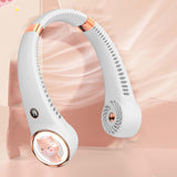 Maxbell Portable Neck Fan Hands Free Mini Fan 3 Speed Fan USB Rechargeable Fan White