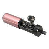 Maxbell Wireless Earbuds Built in Microphone LED Display Headset for Travel Working Rose Gold