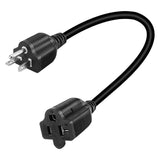 Maxbell Power Cable 32cm AC 3 Prong Core 3x3.3mm2 Female Male for Computer Monitor