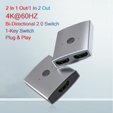 Maxbell HDMI Switcher Splitter Bi Direction 2 in 1 Out / for Computer Set Monitors