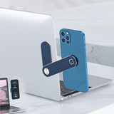 Maxbell Laptop Phone Holder Magnetic Phone Mount Foldable Portable Laptop Stand Blue