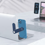 Maxbell Laptop Phone Holder Magnetic Phone Mount Foldable Portable Laptop Stand Blue