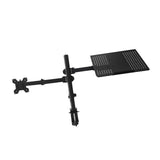 Maxbell Desk Mount Stand Holder 90 Degree Tilt Height Adjustable for Monitor+Laptop