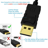 Maxbell DP to VGA Adapter DP to VGA Cable for Laptop Monitor Projector