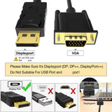 Maxbell DP to VGA Adapter DP to VGA Cable for Laptop Monitor Projector