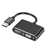 Maxbell USB 3.0 to HDMI VGA Adapter 5Gbps Adapter Cable Multiport Adapter for