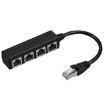 Maxbell Ethernet Splitter Cable 1 Male to 4x Female PVC for Laptop Computer