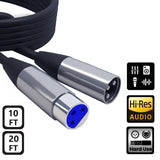 Maxbell XLR Microphone Cable Black Microphone Extension Cable for Microphone Cord 3m