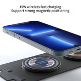 Maxbell 3 in 1 15W Wireless Charger Stand Foldable Magnetic High Speed Convenient