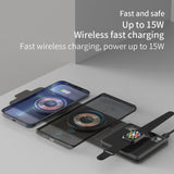 Maxbell 3 in 1 15W Wireless Charger Stand Foldable Magnetic High Speed Convenient