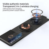 Maxbell 3 in 1 15W Wireless Charger Stand Foldable Magnetic High Speed Convenient