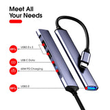 Maxbell 5 in 1 USB Type Hub USB2.0 Ports Compact for Type C Devices Laptops