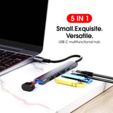 Maxbell 5 in 1 USB Type Hub USB2.0 Ports Compact for Type C Devices Laptops