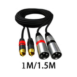 Maxbell Dual RCA Male to Dual XLR Male Cable Splitter for Studio Monitor Amplifier 1m