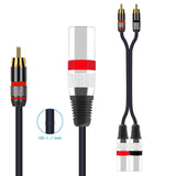 Maxbell Dual RCA Male to Dual XLR Male Cable Splitter for Studio Monitor Amplifier 1m