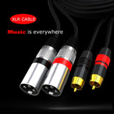 Maxbell Dual RCA Male to Dual XLR Male Cable Splitter for Studio Monitor Amplifier 1m