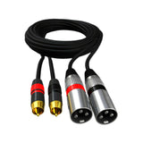 Maxbell Dual RCA Male to Dual XLR Male Cable Splitter for Studio Monitor Amplifier 1m