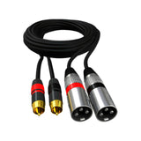 Maxbell Dual RCA Male to Dual XLR Male Cable Splitter for Studio Monitor Amplifier 1m