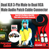 Maxbell Dual RCA Male to Dual XLR Male Cable Splitter for Studio Monitor Amplifier 1m