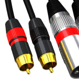 Maxbell Dual RCA Male to Dual XLR Male Cable Splitter for Studio Monitor Amplifier 1.5m