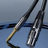 Maxbell 3 Pin XLR to Quarter inch Mic Cable Cord Adapter Cable Stereo for Microphone 3 Meter