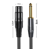 Maxbell 3 Pin XLR to Quarter inch Mic Cable Cord Adapter Cable Stereo for Microphone 3 Meter