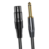 Maxbell 3 Pin XLR to Quarter inch Mic Cable Cord Adapter Cable Stereo for Microphone 3 Meter