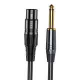 Maxbell 3 Pin XLR to Quarter inch Mic Cable Cord Adapter Cable Stereo for Microphone 3 Meter