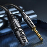 Maxbell 3 Pin XLR to Quarter inch Mic Cable Cord Adapter Cable Stereo for Microphone 3 Meter