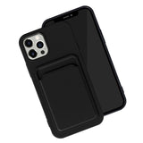 Maxbell Phone Case with Card Holder Shockproof TPU for 13 Pro Smartphone Black