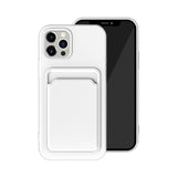 Maxbell Phone Case with Card Holder Shockproof TPU for 13 Pro Smartphone White