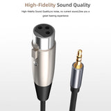 Maxbell 1.5M XLR to 3.5mm Cable Adapter Audio Cord for Notebook Mobile Phone Laptop
