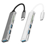 Maxbell 5 in 1 USB 3.0 Type C Adapter Hub SD TF Card Reader Professional Durable Grey