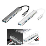 Maxbell 5 in 1 USB 3.0 Type C Adapter Hub SD TF Card Reader Professional Durable Grey