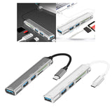 Maxbell 5 in 1 USB 3.0 Type C Adapter Hub SD TF Card Reader Professional Durable Grey